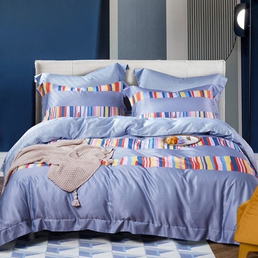 MIT3M法式天絲 床包兩用被組-撞色條紋