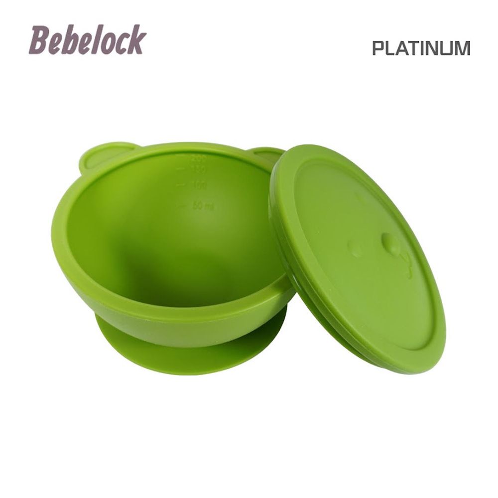 韓國BeBeLock - 吸盤碗(附蓋)-碧湖綠