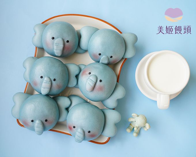 美姬饅頭 - 小象鮮乳造型芝麻包