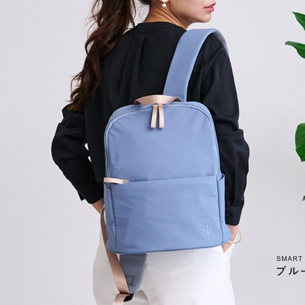 旅行系列 輕量防潑水9口袋後背包(A4)-藍