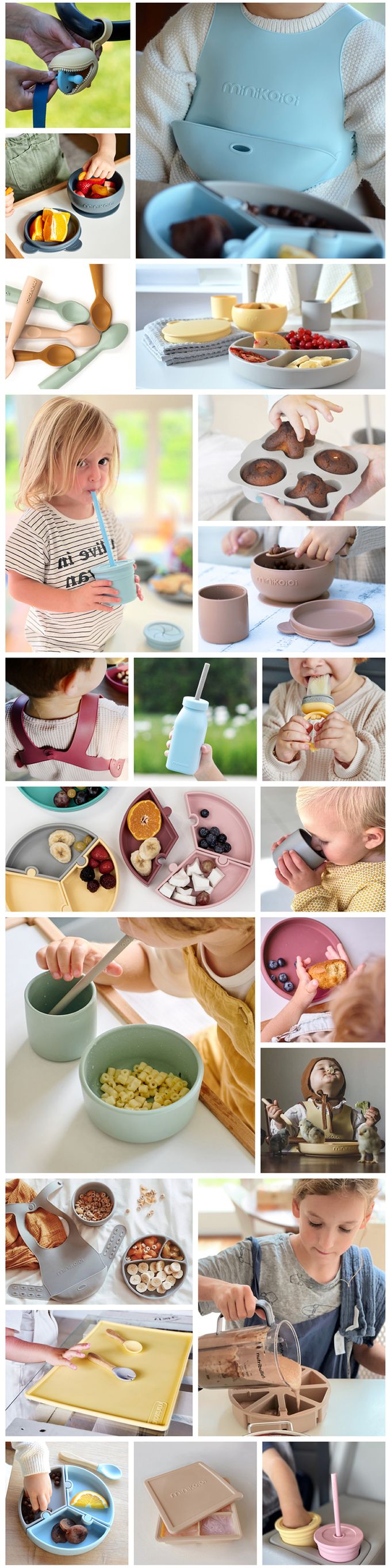 土耳其 minikoioi - X型立體矽膠圍兜-迷霧粉