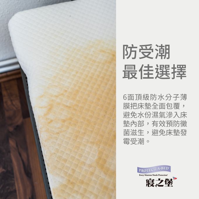 美國寢之堡 - 買全密封床墊套，送極細纖維床包 (特大)-床墊套(182*210*25cm，適用於23~29cm厚)，床包（182*210*45cm）
