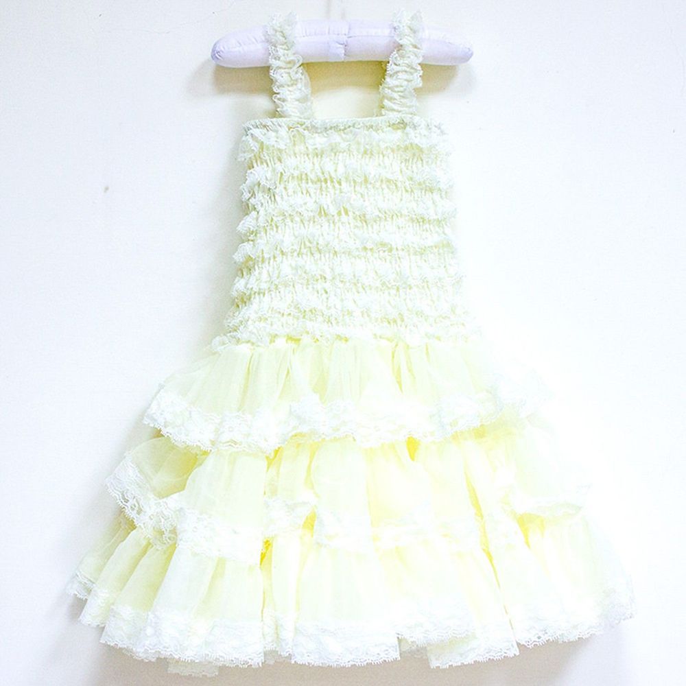 美國 Chic Baby Rose - 手工雪紡洋裝-米白