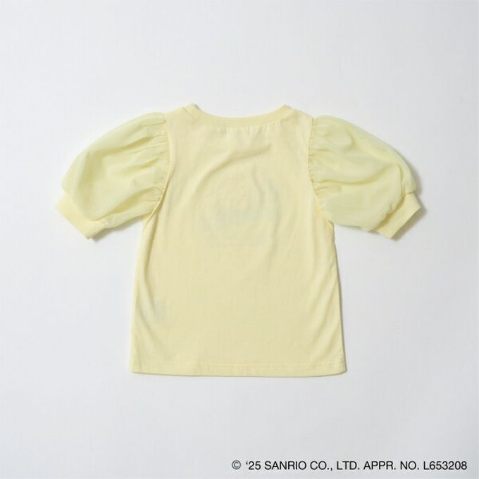 日本 Lycee mine - 閃亮印花雪紡泡泡袖上衣-卡通人物大耳狗-海軍藍