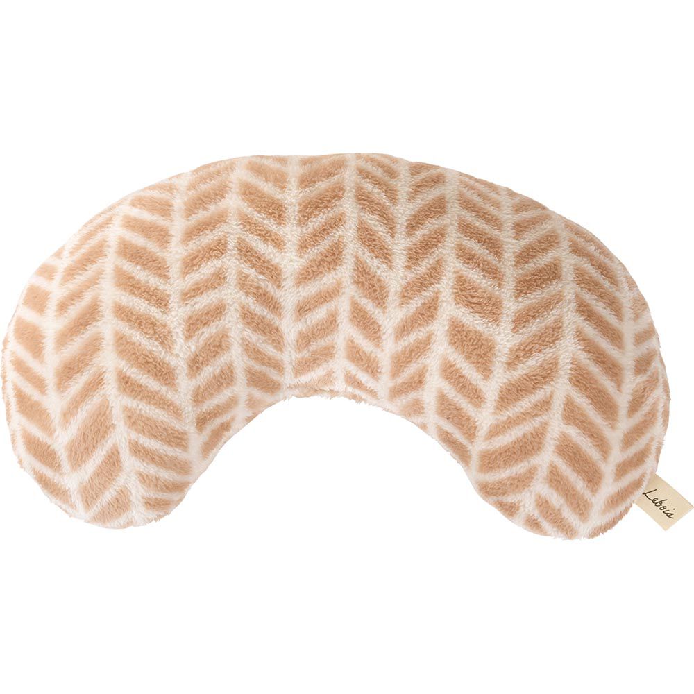 日本 DAIKAI - 極細纖維柔軟保暖豆形靠枕/抱枕-麻花編織-卡其 (55x29cm)