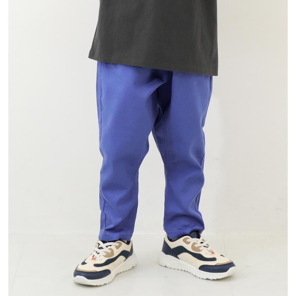 日本 devirock - 百搭彈性低褲檔休閒長褲-藍紫