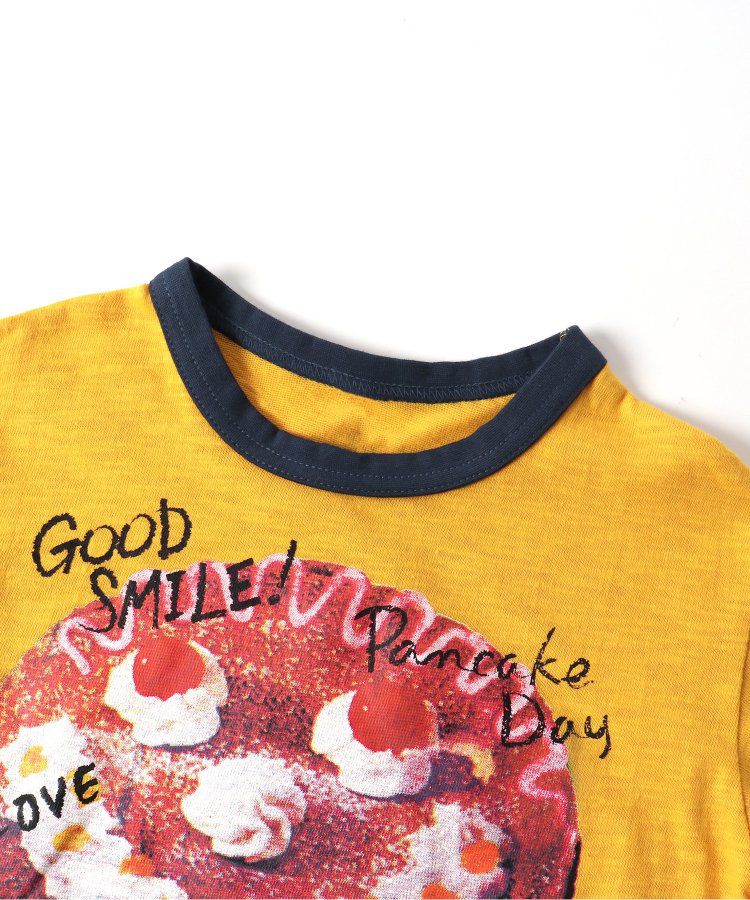 日本 BREEZE - [品牌週年限定]印花短袖上衣-微笑鬆餅-黃