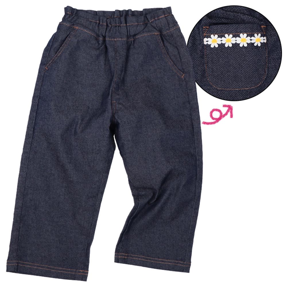 10分褲-口袋蕾絲-藍色