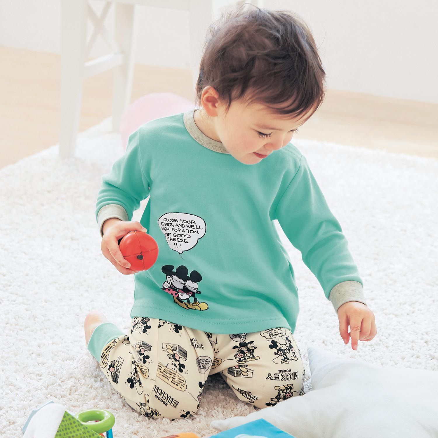 日本千趣會 - 迪士尼小童純棉腹卷長袖家居服/睡衣-愛麗絲夢遊仙境-紫X米黃