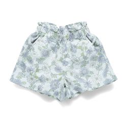 日本 BRANSHES - 水陸兩穿 女孩輕便彈性休閒短褲-花朵-藍紫