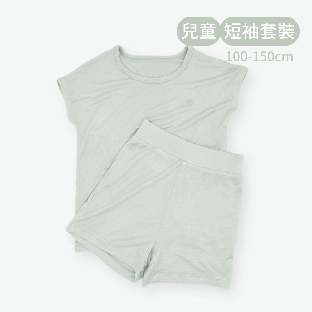 輕柔感短袖套裝(兒童)-薄荷