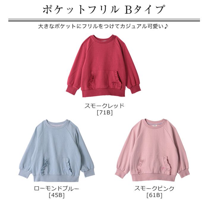 日本 TORIDORY - 浪漫荷葉設計長袖上衣-B口袋-灰粉