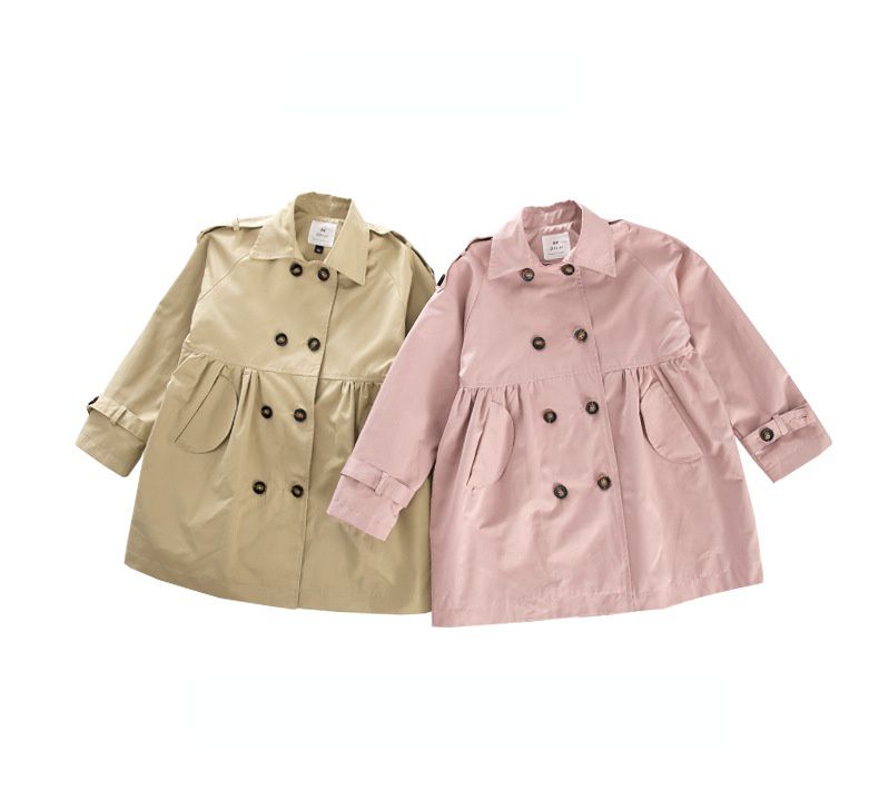 英倫風風衣外套-粉色