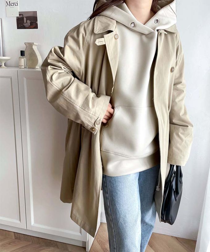 日本 Classical Elf - Java 舒適空氣棉長袖帽T-煙燻藍