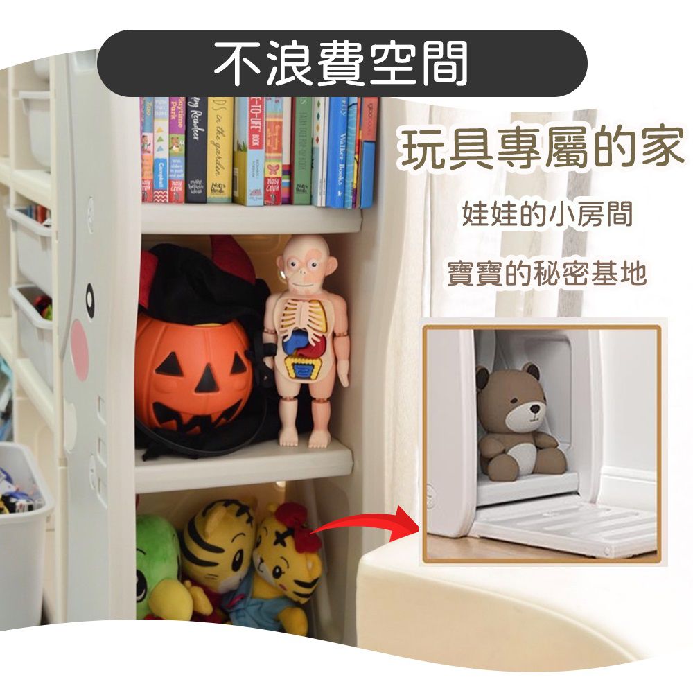 Caring - 多功能兒童收納櫃-童趣大象款 ((129x32x97cm))