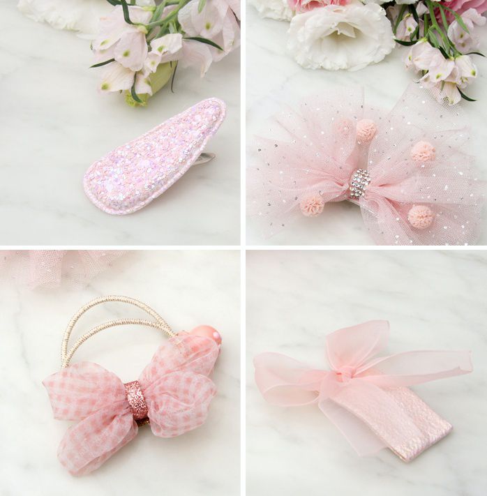 韓國 Bimbo Bimba - 髮飾禮盒組-粉紅A