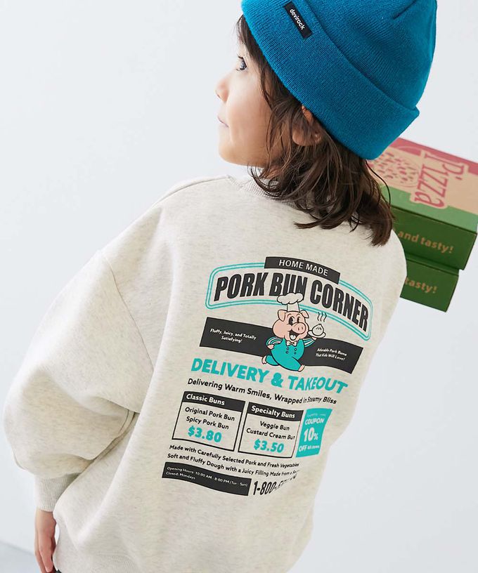 日本 devirock - 熱銷定番 裏起毛落肩大學長袖上衣-LOSANGELES-粉紅