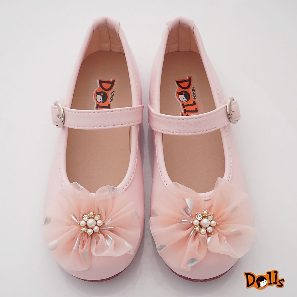 台灣製珍珠蕾絲公主鞋(中大童段)-公主鞋-粉