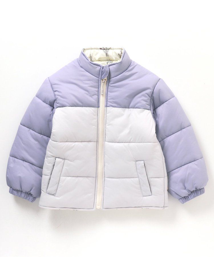 日本 apres les cours - 珍珠光澤正反2WAY鋪棉外套(可機洗)-彩色幾何-橘棕