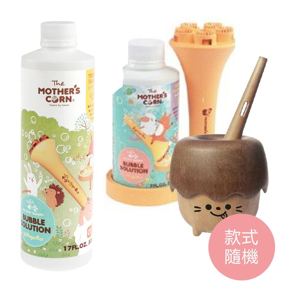 韓國 Mother's Corn - 小木森林兒童泡泡玩具 (不含泡泡水)+兒童專用超多泡泡組+兒童專用不易破泡泡補充罐(500ml)-團購專案