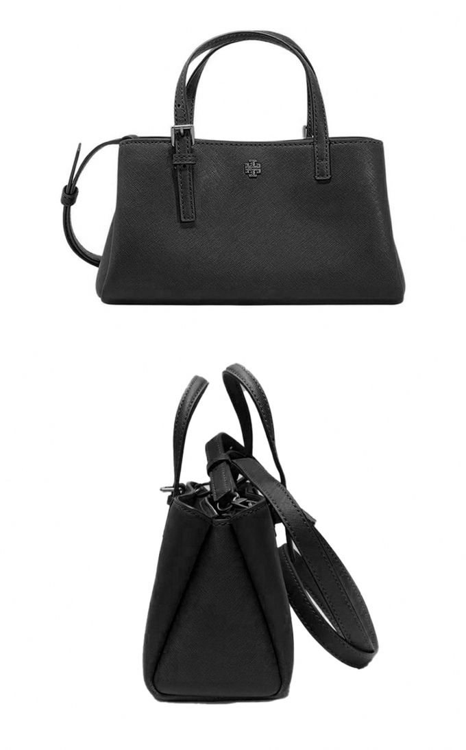TORY BURCH - 質感素面皮革兩用包 (黑)