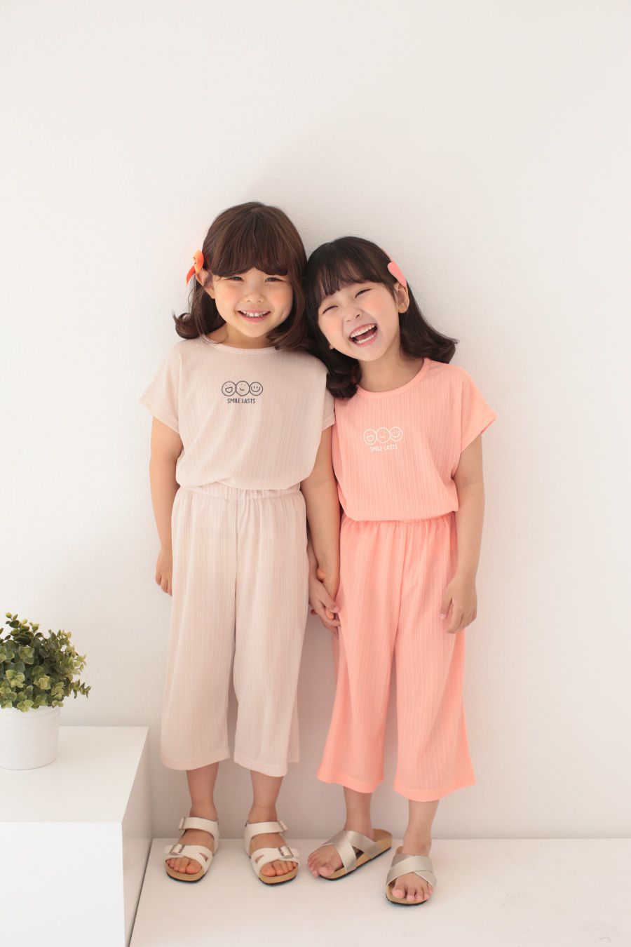 韓國 Dalla - 三個笑臉涼感套裝-粉橘