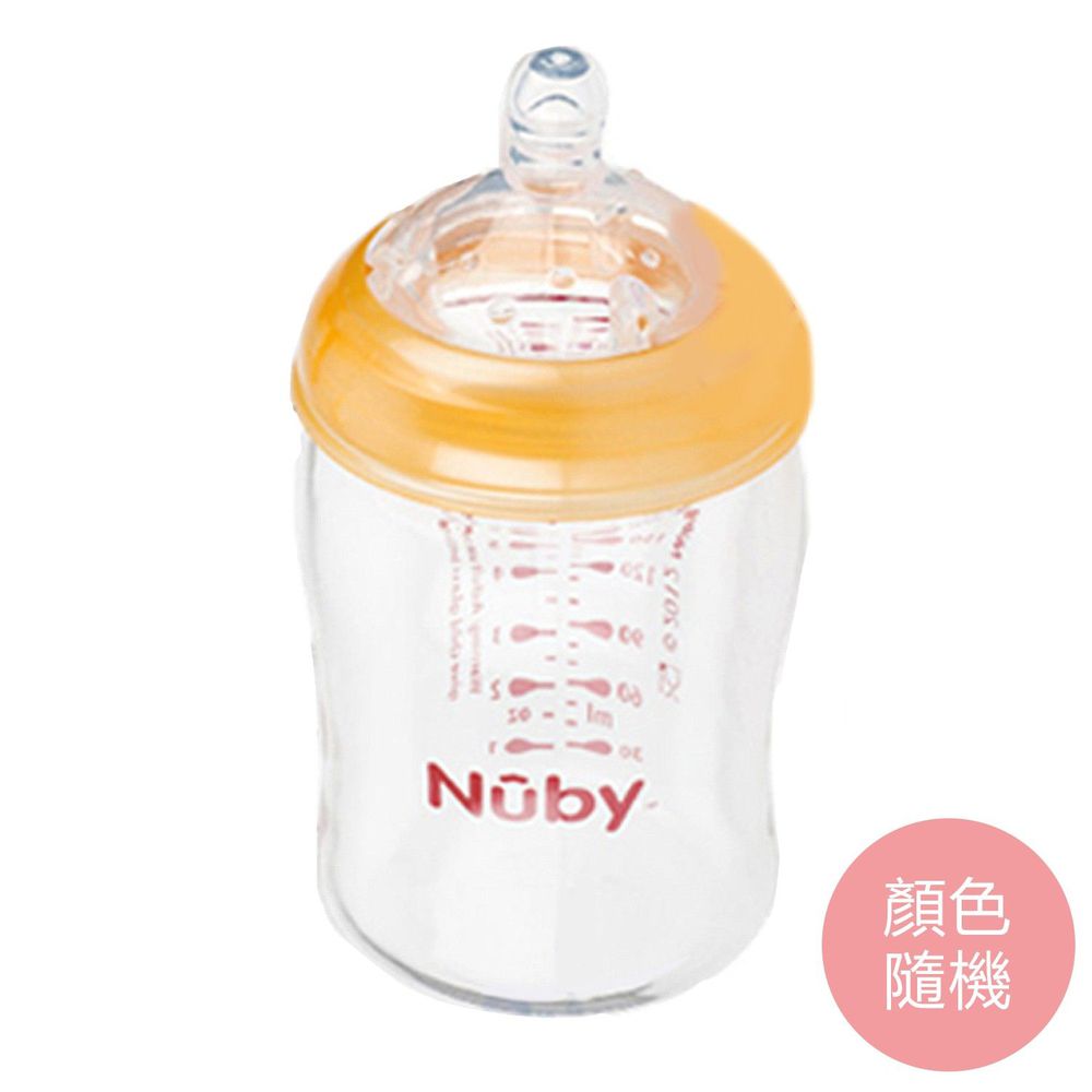 Nuby - 寬口徑防脹氣玻璃奶瓶-240ml