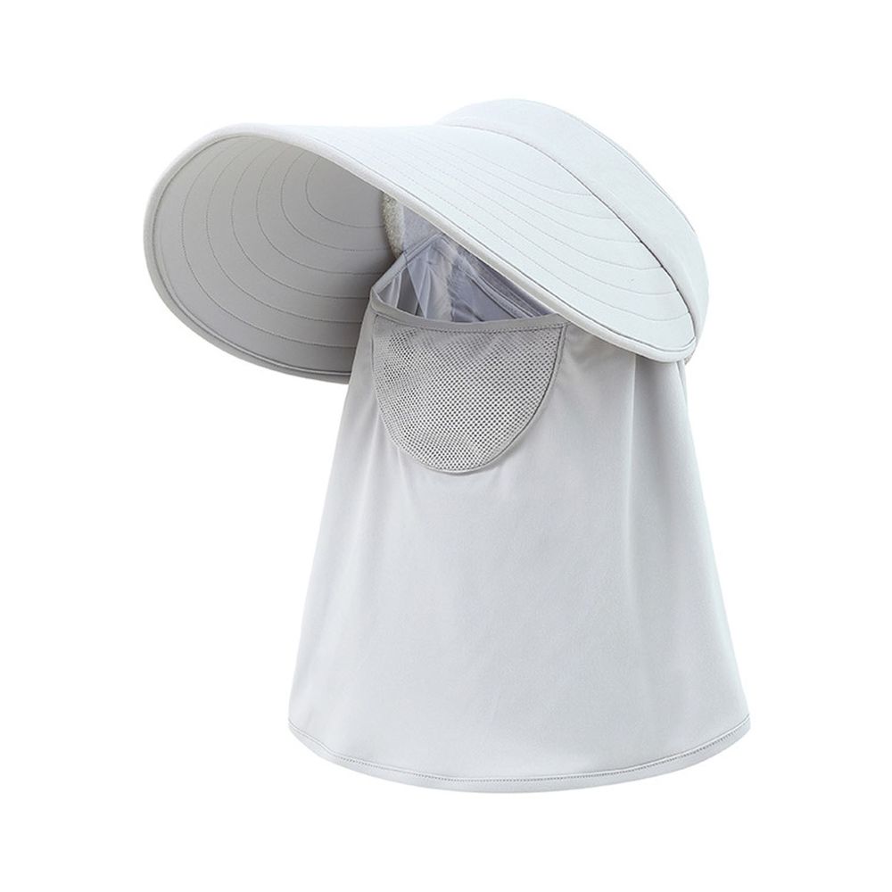 抗UV空頂防曬遮陽帽-奶灰色