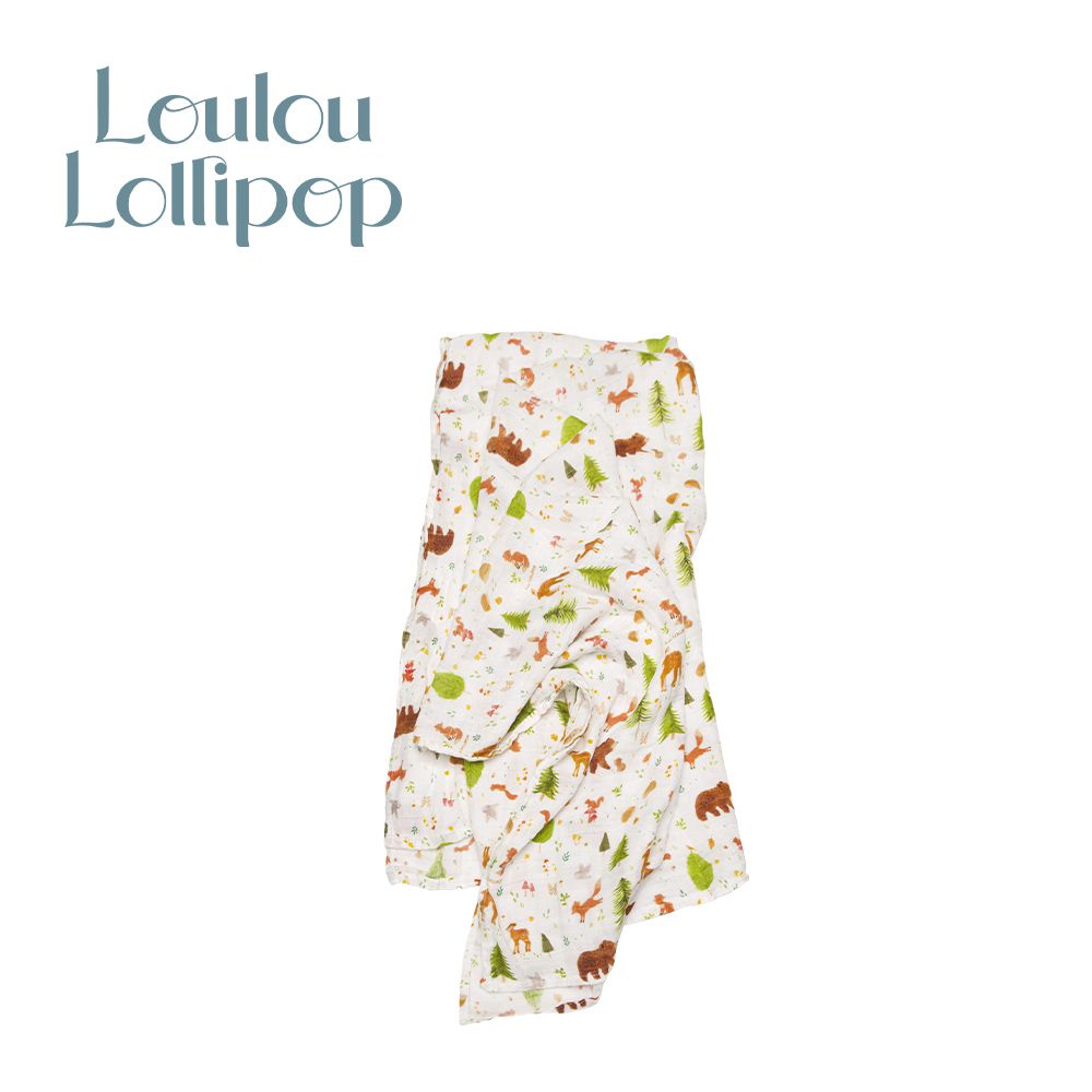 Loulou Lollipop - 竹纖維透氣包巾-主題款-森林好朋友 ((120x120cm))