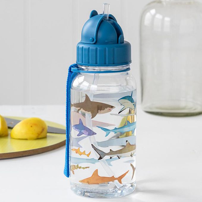 英國 Rex London - 兒童Tritan™吸管水瓶-鯊魚(500ML)