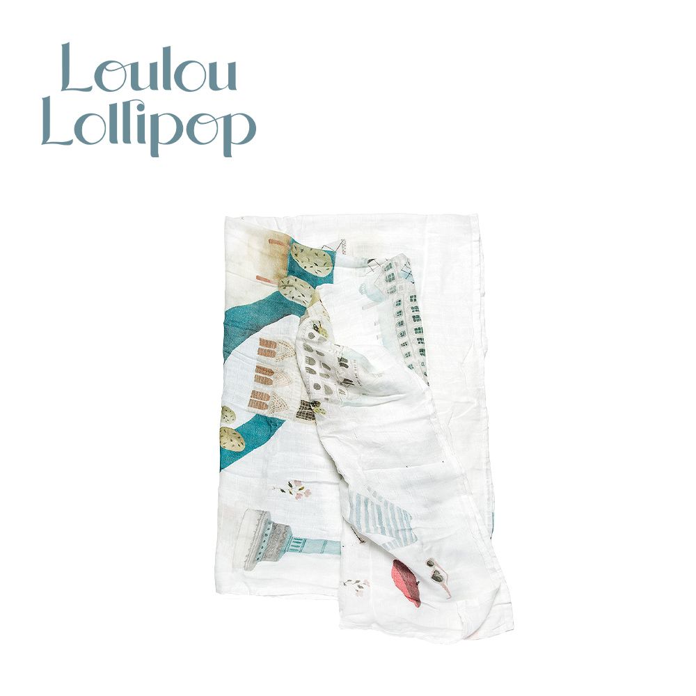 Loulou Lollipop - 竹纖維透氣包巾 - 城市款-法國巴黎 (120x120cm)