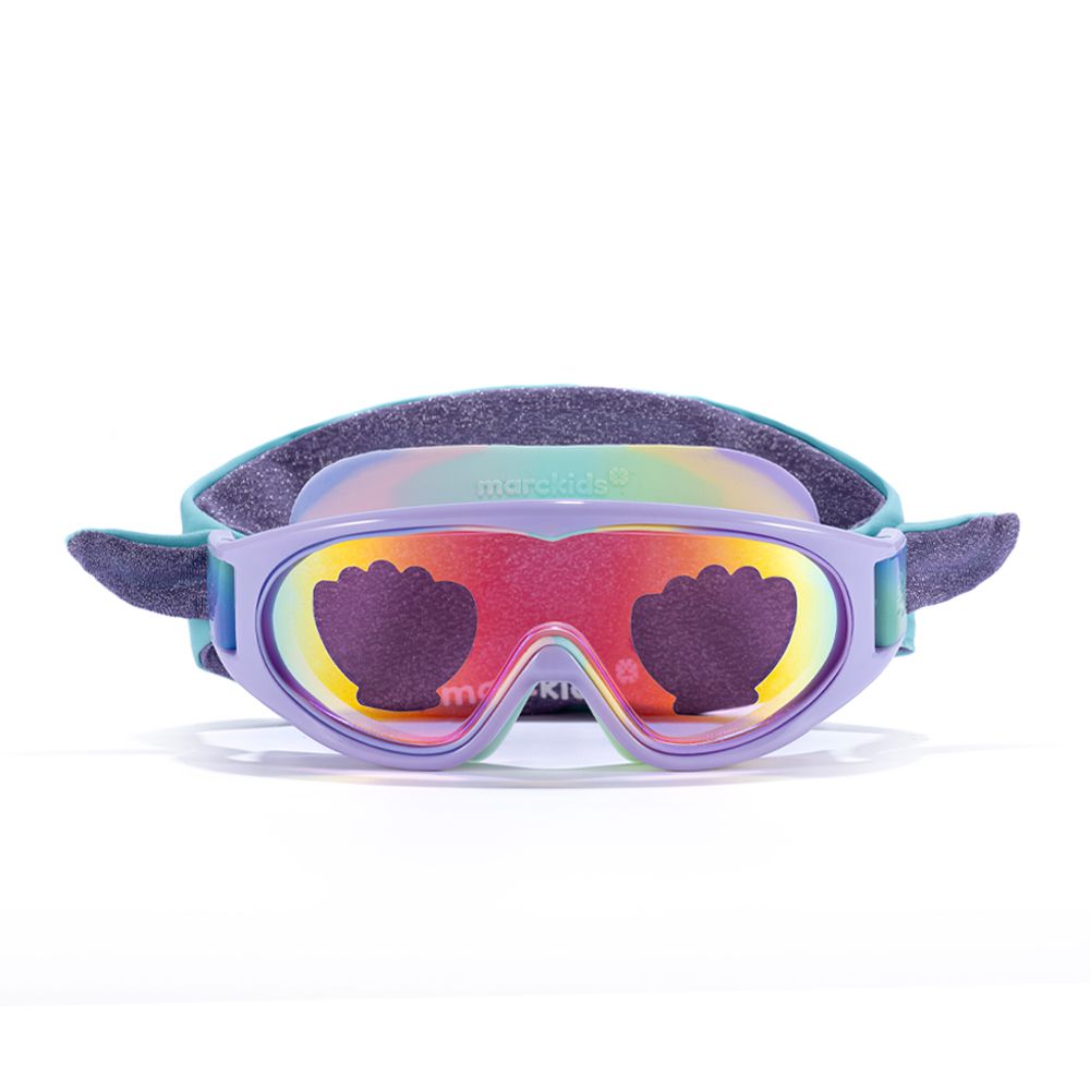 Marckids兒童頭帶式造型大框泳鏡-喵咪美人魚