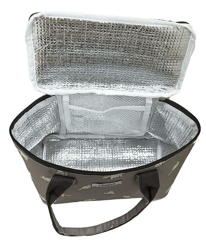 日本 Chepeli - 印花保溫保冷方形手提便當袋-小刺蝟-開心果綠 (15x25x13.5cm)