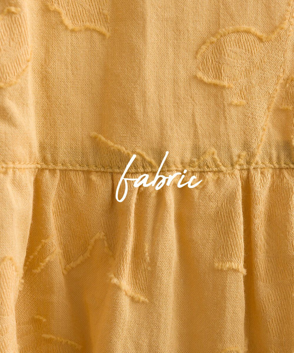 日本女裝代購 - 純棉緹花柔軟無袖洋裝-芥末黃