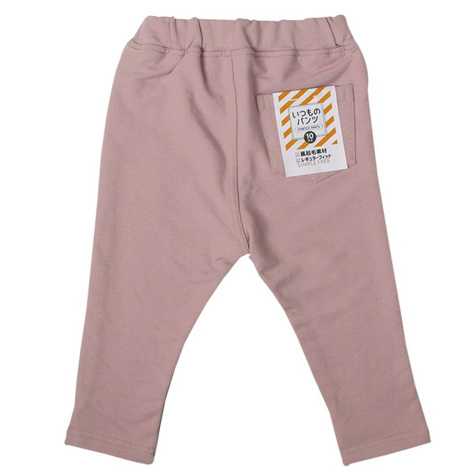 akachan honpo - 10分長經典褲 裏起毛-一般合身款-粉紅色