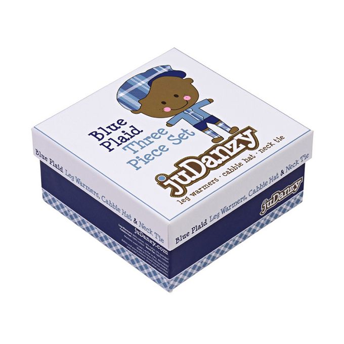美國 juDanzy - 紳士寶寶禮盒三件組-海軍藍格紋款 (1-3Y)