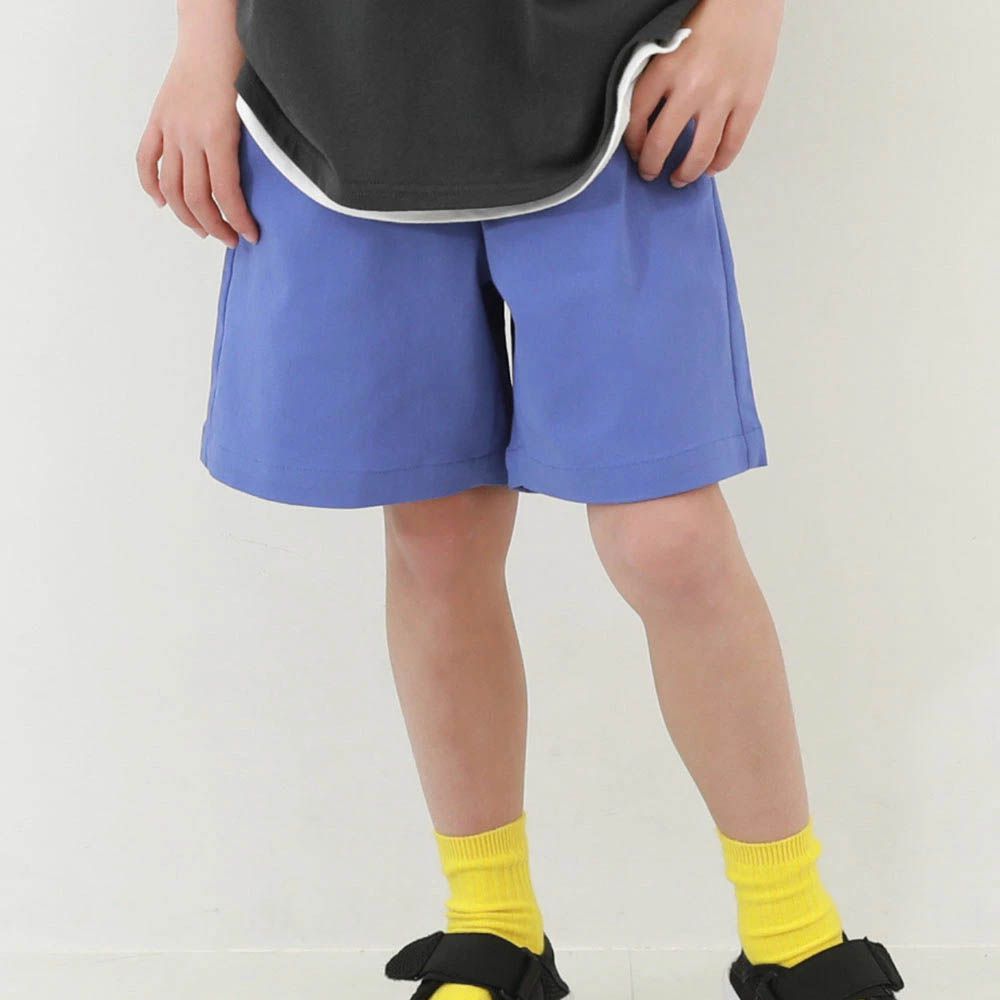 超彈力定番色休閒短褲-藍紫