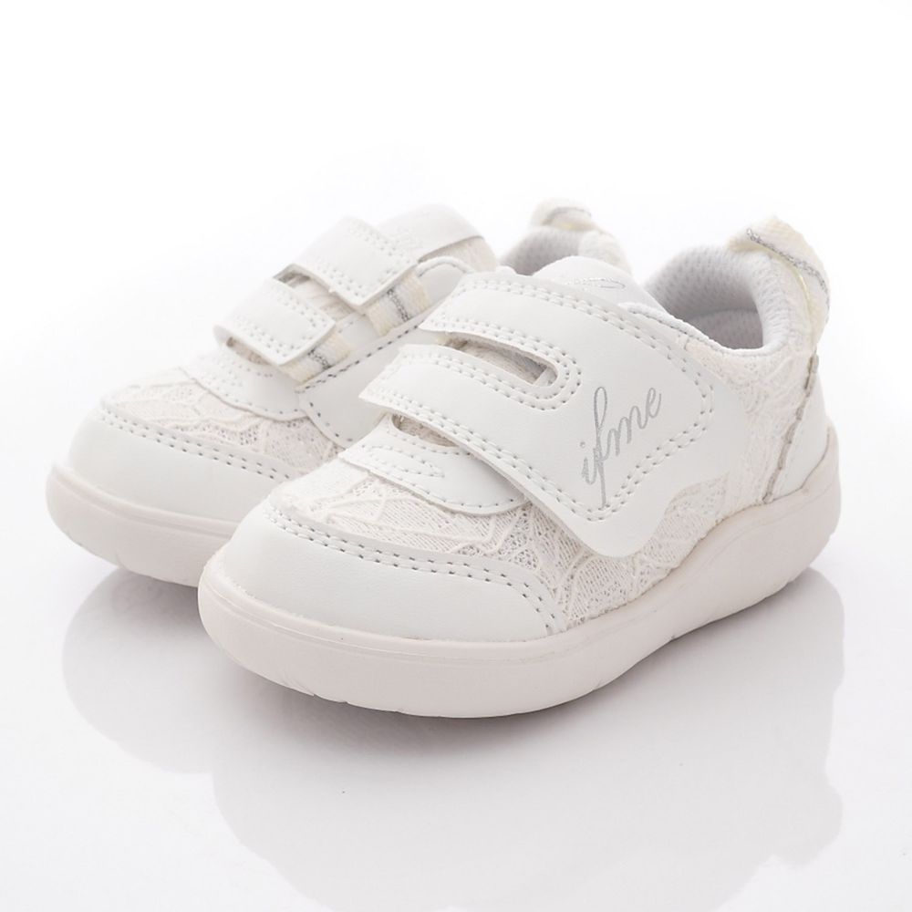日本IFME - 機能學步鞋-CALIN蕾絲學步款(寶寶段)-白