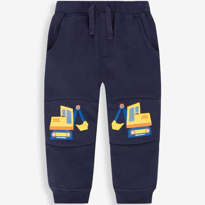 英國 JoJo Maman BeBe - 幼/兒童超優質秋冬100%純棉長褲-挖土機