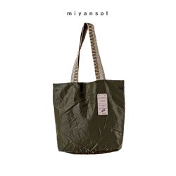 Miyansol - 韓國皺皺托特包-炭焙濃茶