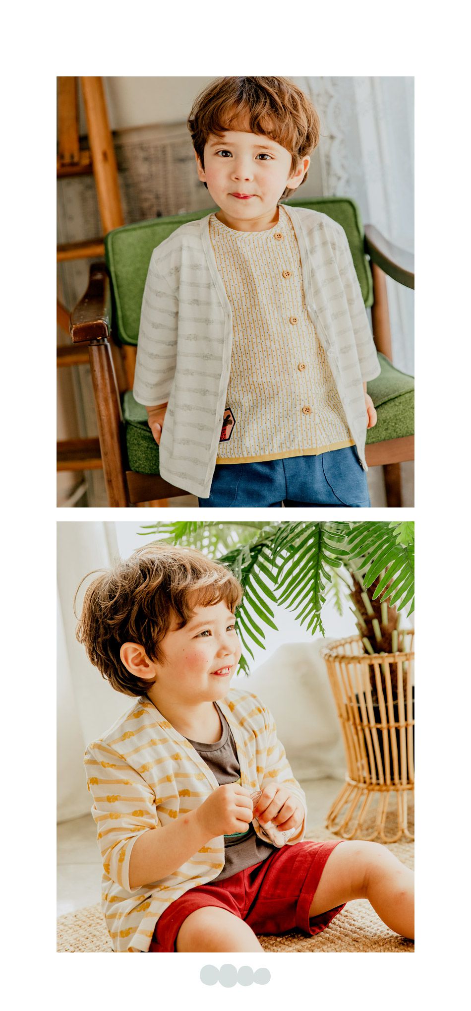 韓國 Bebezoo - 大象條紋小外套-黃