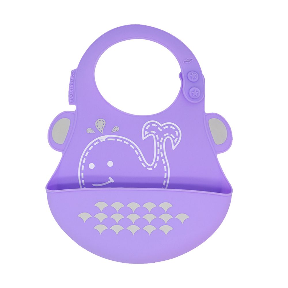 動物樂園矽膠立體圍兜-鯨魚