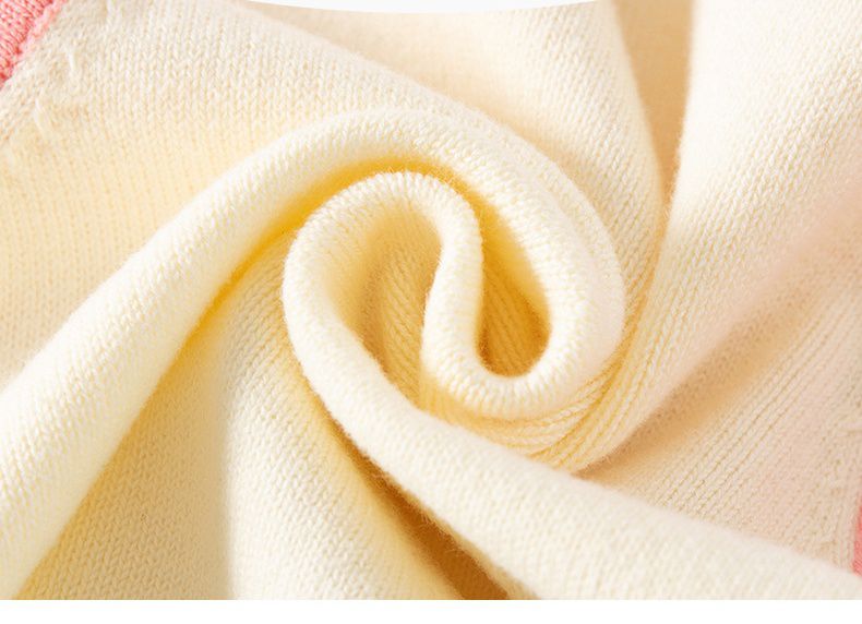 舒適V領百搭針織背心-花花-粉色