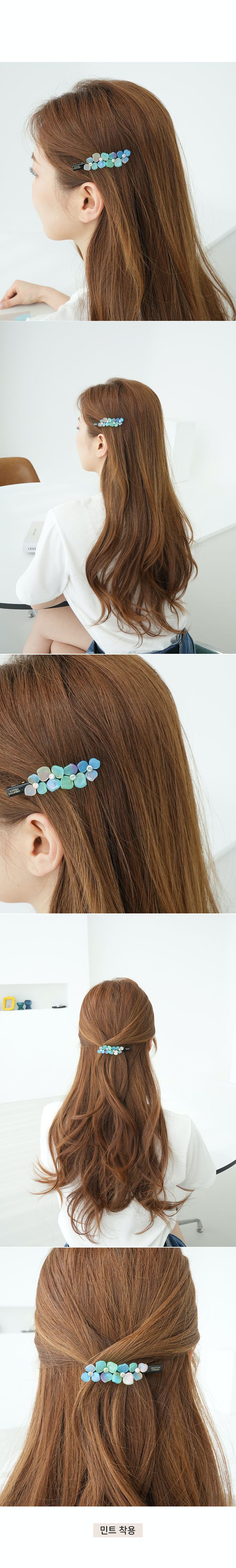 韓國 Soo&Soo - 正韓製CREATION FRANCE立體花朵髮夾-絢彩紅寶石