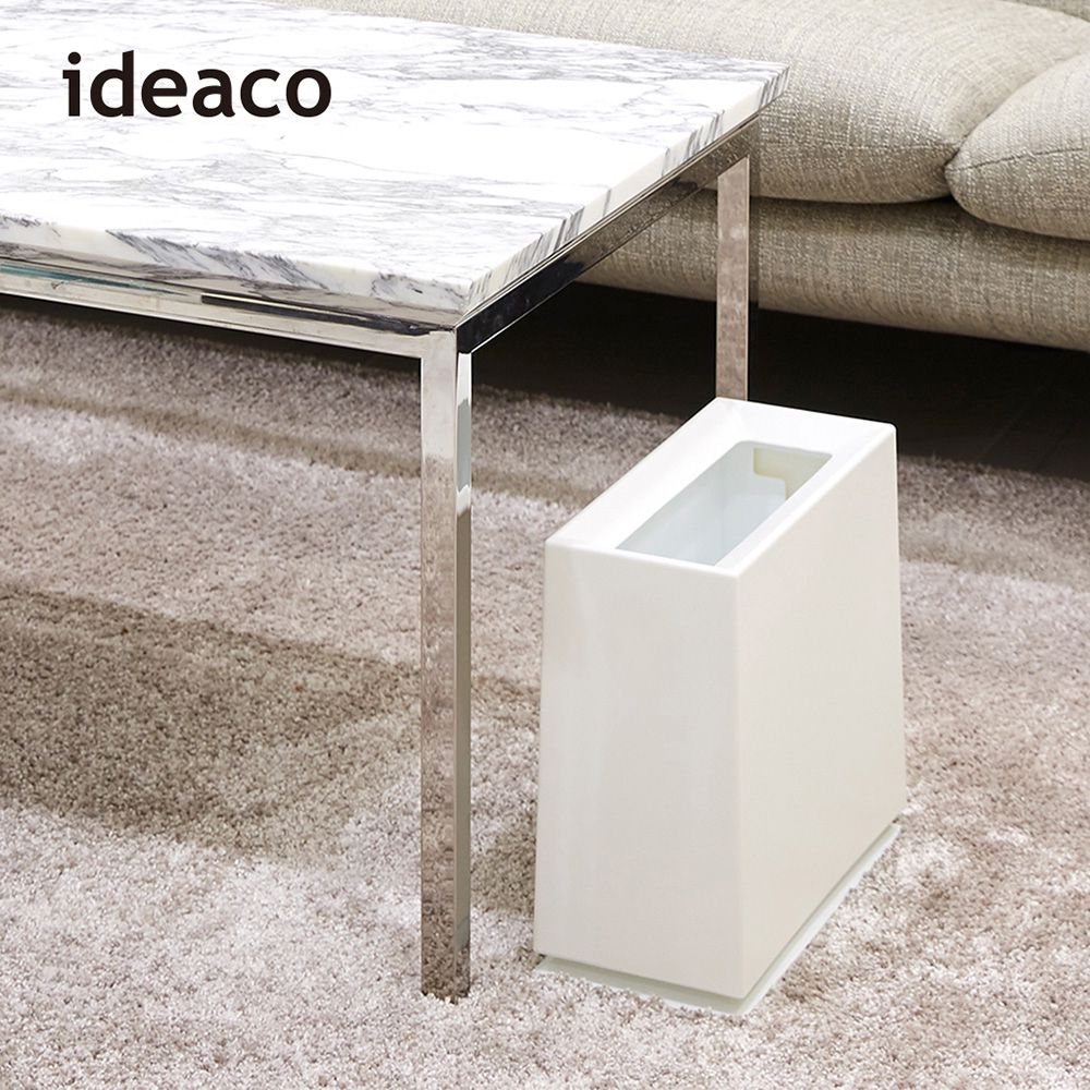 日本ideaco - 方磚家用垃圾桶-白-8.5L