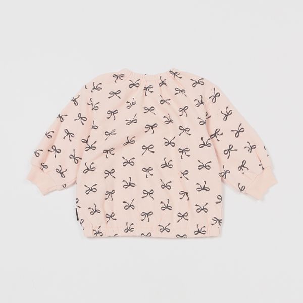 日本 petit main - 可愛女孩純棉長袖上衣-愛心-藍