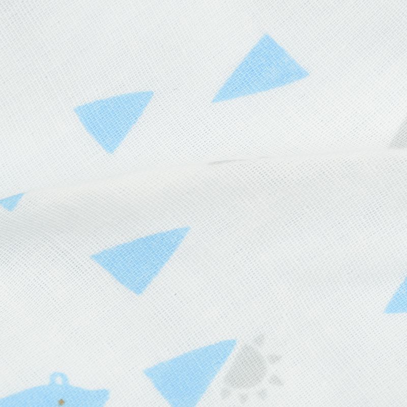 akachan honpo - 雙面毛巾布&棉紗圍兜3件組-藍色 (70cm～95cm)