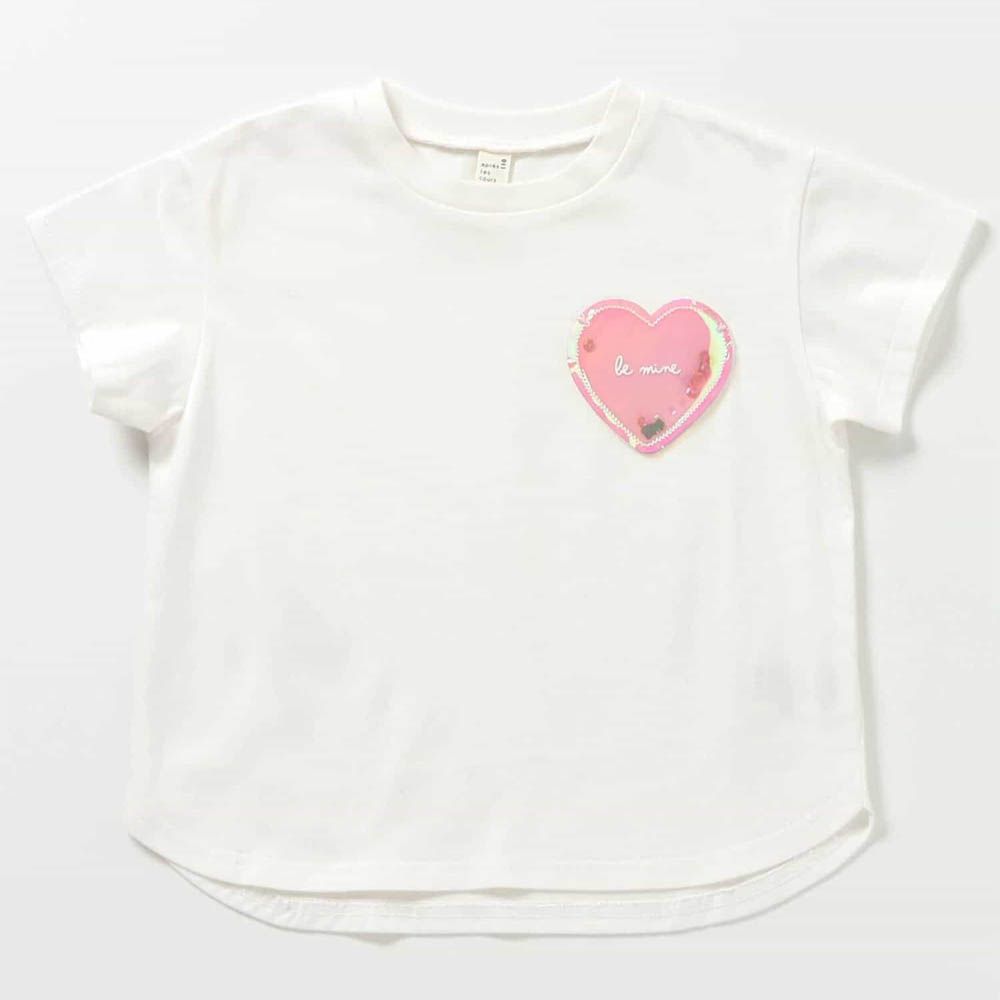 接觸涼感 抗UV立體刺繡短袖上衣-愛心-白