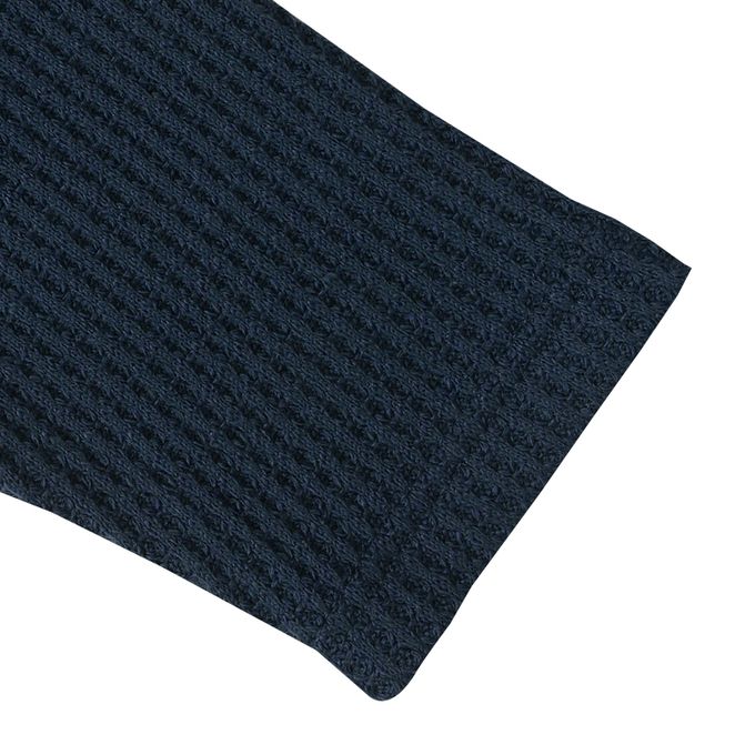 akachan honpo - 長袖裏起毛華夫格T恤-撞色袖-象牙白色