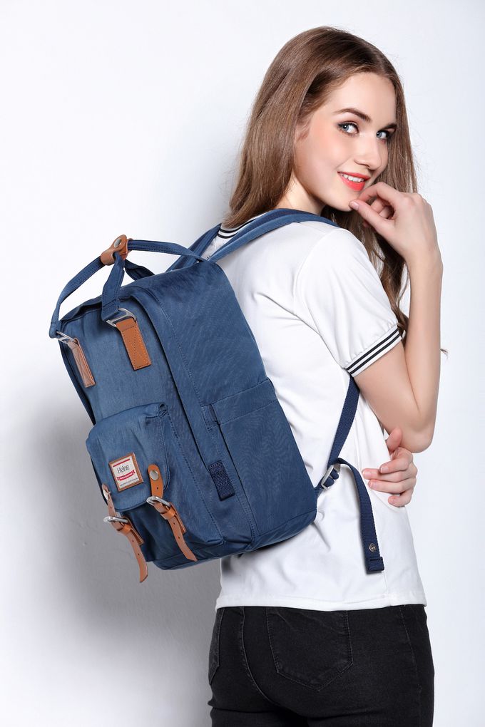 Heine 海恩 - WIN-191多功能後背包 媽媽包 尼龍包 防盜防潑水背包-藏藍色